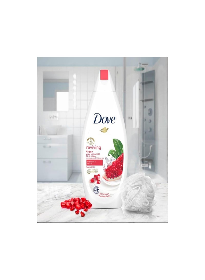 دوف غسول الجسم المنعش بالرمان والشاي الكركديه لترطيب البشرة 500.0مل