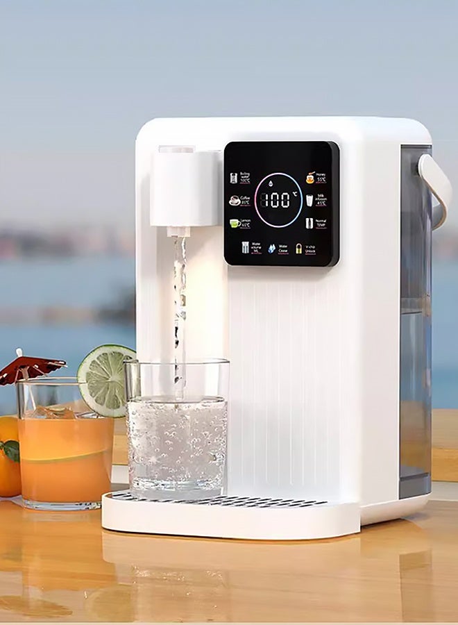 ULHYC Instant Hot Water Dispenser Household Pump-Type Electric Kettle Automatic 3-Second Hot Water Dispenser 8 Water Dispensing Modes Night Atmosphere Light Touch Screen Control White - Image 1