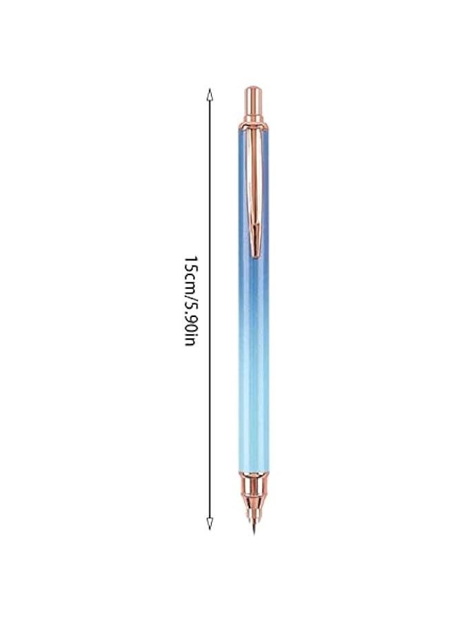 Generic Press Fountain | 4 Color Retractable Extra Fine 0.38-0.8 Nib Metal Matte Black Ink with Converter for Writing Drawing Journaling Note Taking Home, Aesthetic Pens  - Image 4