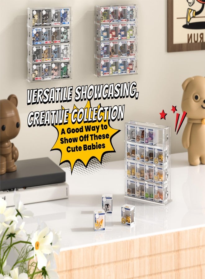 Janaden Acrylic Bitty Display Protector Case Compatible with Funko Bitty Pop, Clear Bitties Figure Collection Display Stand, 4 Tiered Mini Figurines Shelf for Bittys Collectible, Miniature Figures Storage Box - Image 3