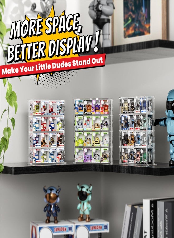 Janaden Acrylic Bitty Display Protector Case Compatible with Funko Bitty Pop, Clear Bitties Figure Collection Display Stand, 4 Tiered Mini Figurines Shelf for Bittys Collectible, Miniature Figures Storage Box - Image 5