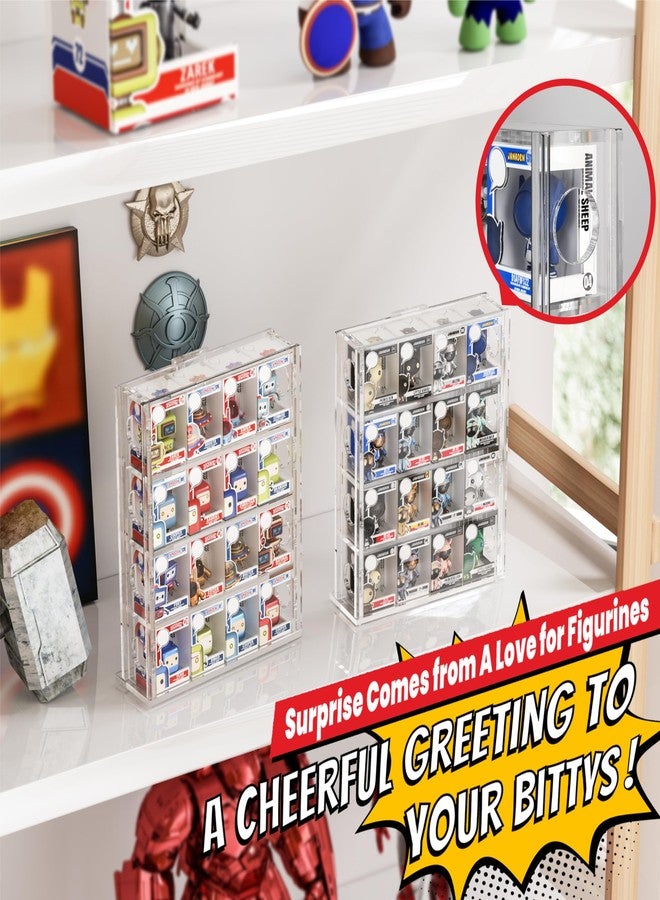 Janaden Acrylic Bitty Display Protector Case Compatible with Funko Bitty Pop, Clear Bitties Figure Collection Display Stand, 4 Tiered Mini Figurines Shelf for Bittys Collectible, Miniature Figures Storage Box - Image 4