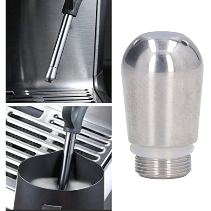 ريحني رأس فوهة البخار بثلاثة فتحات ماكينة قهوة من الفولاذ المقاوم للصدأ عالمي، فوهة فوهة حليب سهلة التنظيف، استبدال فوهة بخار لبار القهوة المنزلي معظم ماكينات الإسبريسو - Image 1