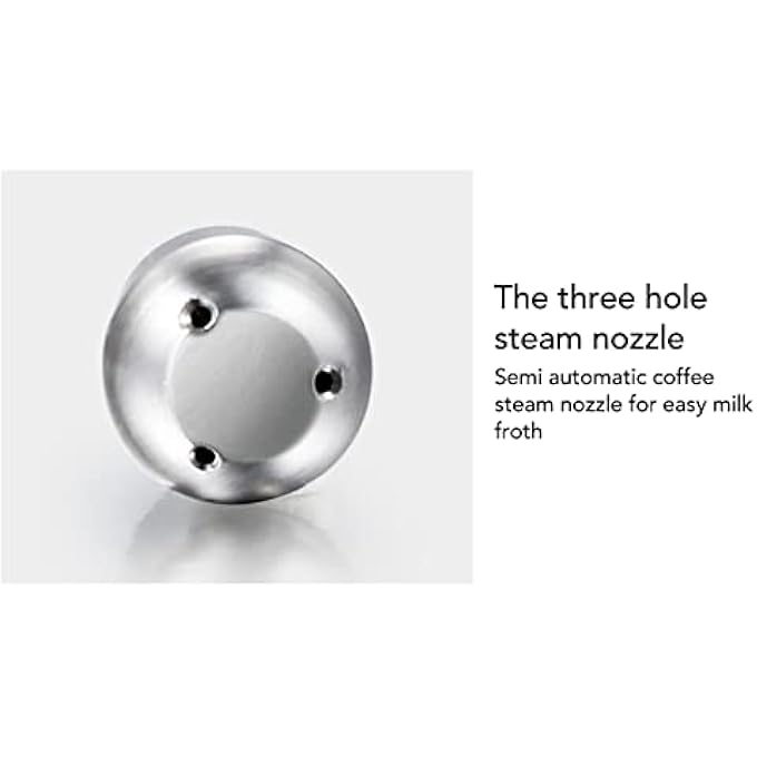 ريحني رأس فوهة البخار بثلاثة فتحات ماكينة قهوة من الفولاذ المقاوم للصدأ عالمي، فوهة فوهة حليب سهلة التنظيف، استبدال فوهة بخار لبار القهوة المنزلي معظم ماكينات الإسبريسو - Image 3