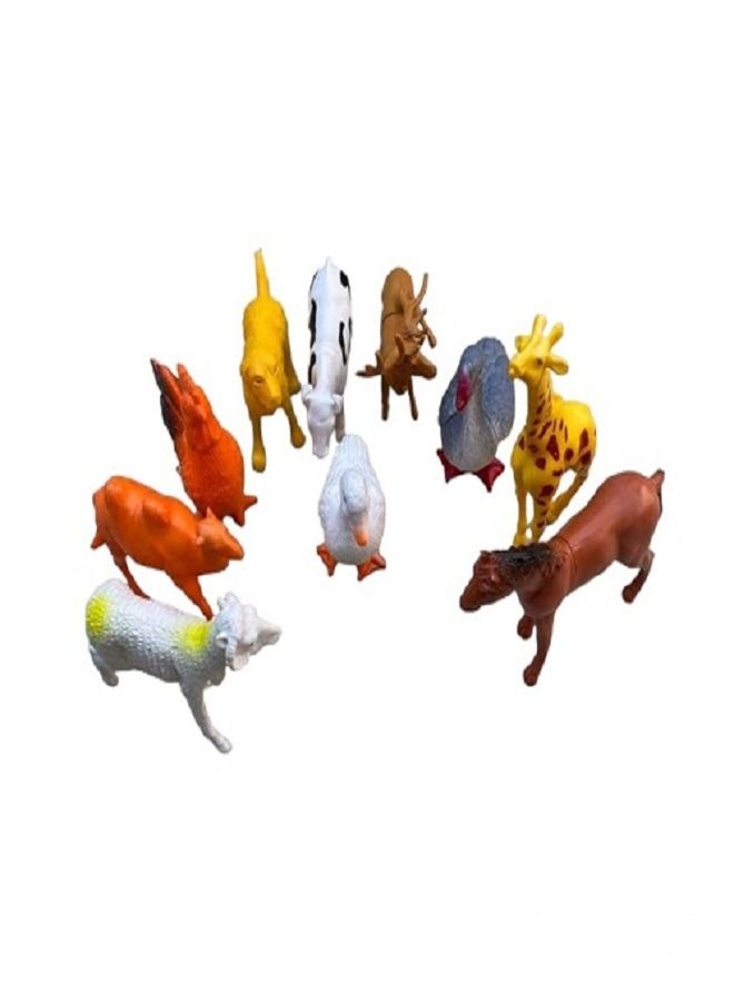 10 قطع لعبة حيوانات المزرعة الكبيرة - Image 1