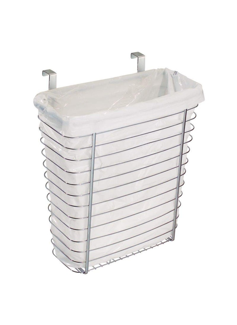 INDIAN DECOR INDIAN DECOR 3177 Over The Cabinet Waste basket Trash Can or Storage Basket for Kitchen Chrome  - Image 1