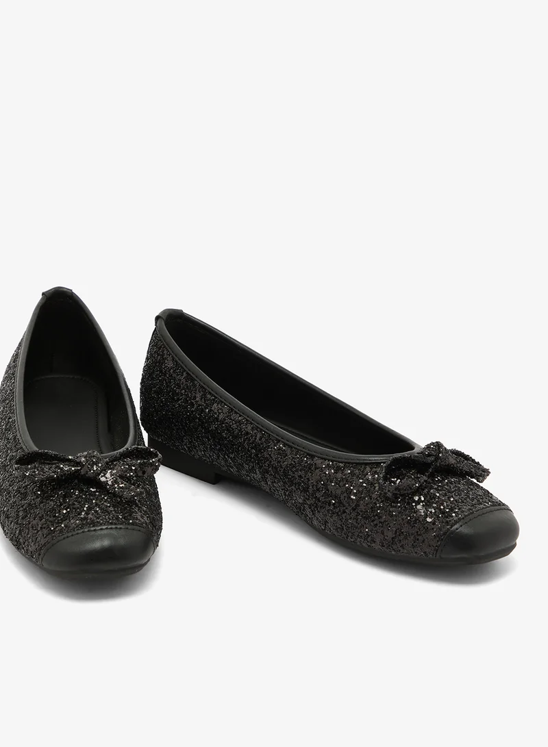 Ginger Black Sequin Embellished Ballet Flats for Women | Best Price UAE