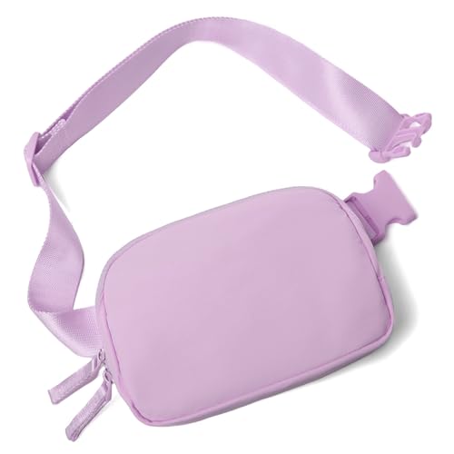 Gitus Belt Bag for Women Two-Way Zipper Cross Body Fanny Pack Fashion Waist Packs Everywhere Belt Bag with Adjustable Strap Gifts for Teen Girls Women Men (Lavender) - Image 1