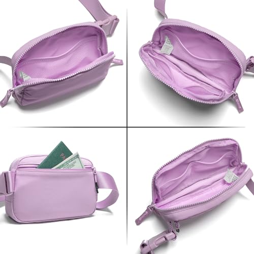 Gitus Belt Bag for Women Two-Way Zipper Cross Body Fanny Pack Fashion Waist Packs Everywhere Belt Bag with Adjustable Strap Gifts for Teen Girls Women Men (Lavender) - Image 4