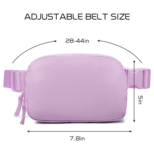Gitus Belt Bag for Women Two-Way Zipper Cross Body Fanny Pack Fashion Waist Packs Everywhere Belt Bag with Adjustable Strap Gifts for Teen Girls Women Men (Lavender) - Image 2