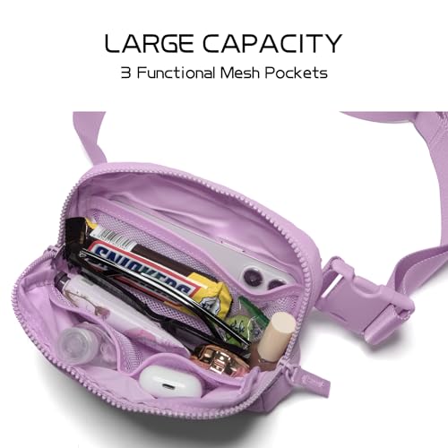 Gitus Belt Bag for Women Two-Way Zipper Cross Body Fanny Pack Fashion Waist Packs Everywhere Belt Bag with Adjustable Strap Gifts for Teen Girls Women Men (Lavender) - Image 5