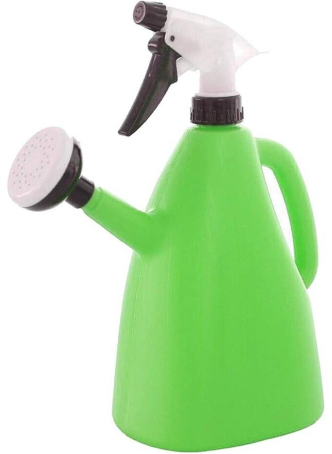 علبة سقي بلاستيكية 2 في 1 لنباتات الحدائق الداخلية، بخاخ ضغط، غلاية ماء قابلة للتعديل، سعة 1 لتر (أخضر)