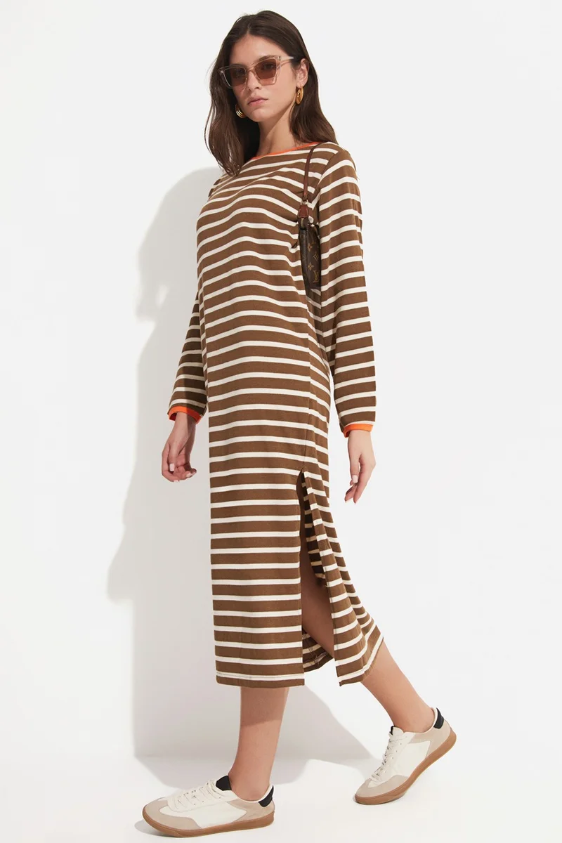 جون Striped Maxi Dress