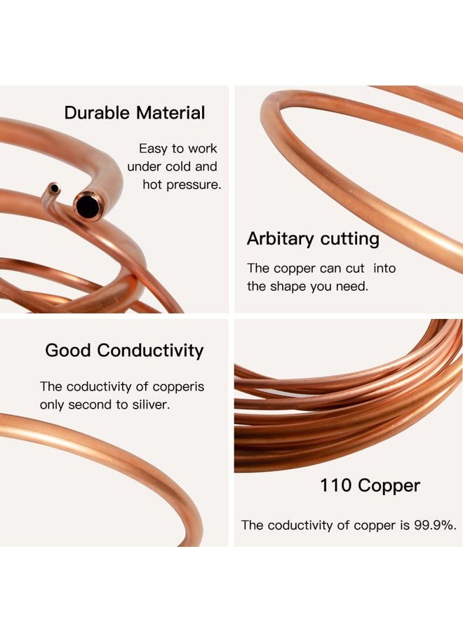 Tynulox Pure Copper Tubing 1/4" OD × 3/16" ID × 3FT Length Refrigeration Tubing Soft Coil 110 Copper Tube Seamless Round Tubing for Jewellery and Industry - Image 3