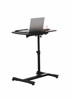 WEMART Bedside Table,Laptop table,Foldable laptop table,Movable table with Wheels Height Adjustable Tray Table for Laptop Table,Sofa Side Table (Black)  - Image 2