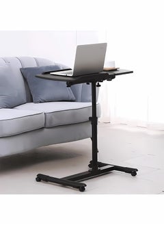 WEMART Bedside Table,Laptop table,Foldable laptop table,Movable table with Wheels Height Adjustable Tray Table for Laptop Table,Sofa Side Table (Black)  - Image 3