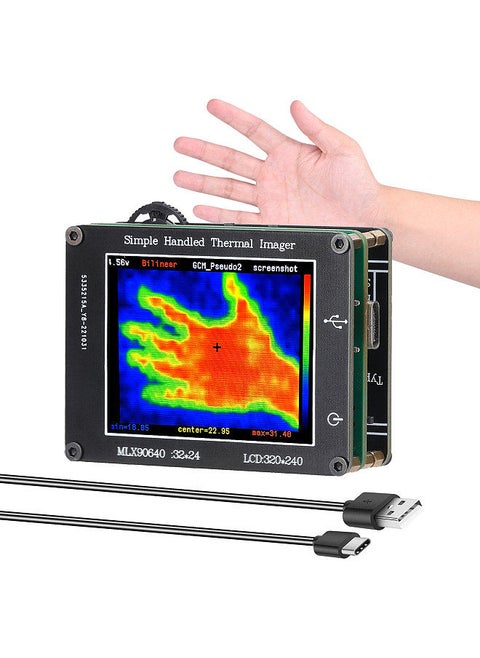 24 * 32 Pixel Infrared Sensor Simple Handheld Thermal Imager Portable 3.2inch LCD Display 240*320 Resolution Clear Definition Imaging Camera -40℃ to 300℃ Temperature Measurement Instrument