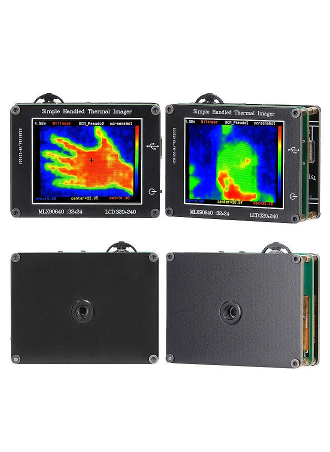 24 * 32 Pixel Infrared Sensor Simple Handheld Thermal Imager Portable 3.2inch LCD Display 240*320 Resolution Clear Definition Imaging Camera -40℃ to 300℃ Temperature Measurement Instrument