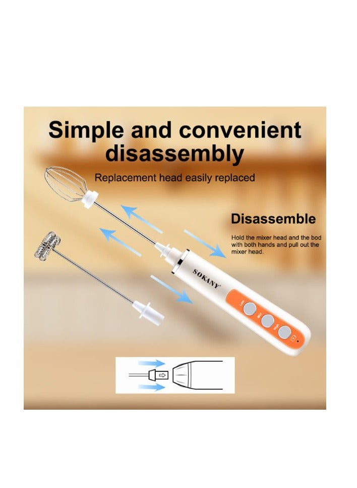 sokany Nescafe Sukani Battery Operated Hand Mixer, Model SK-02014, Multicolour - Image 3