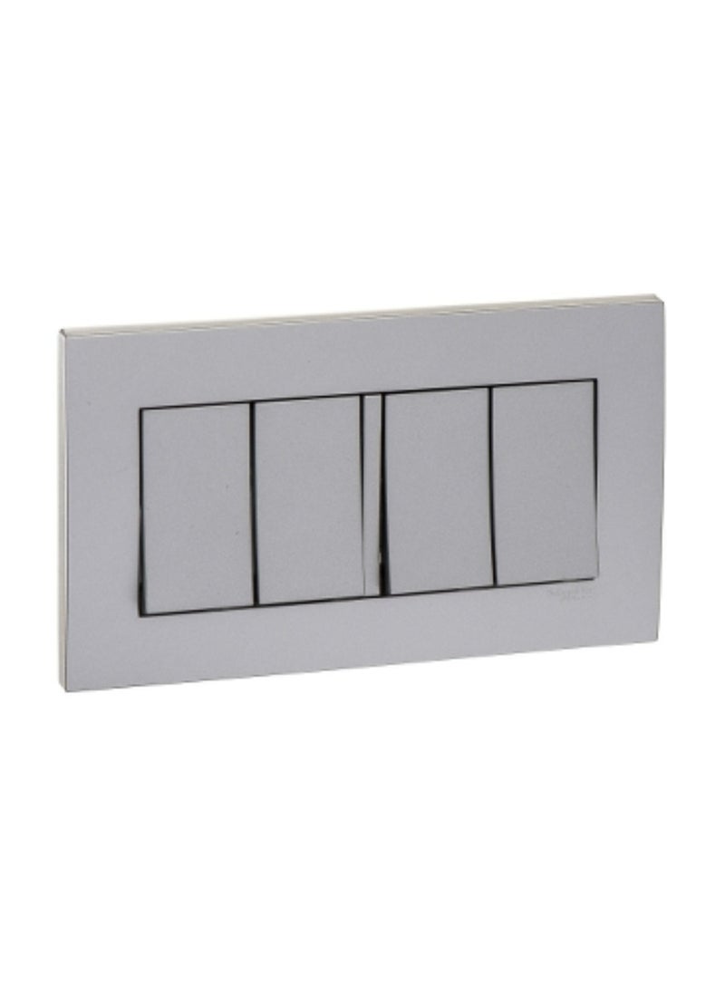 Schneider Electric Schneider Electric Vivace 16AX 250V 4gang 1Way Switch,Aluminium Silver - KB34_1_AS 