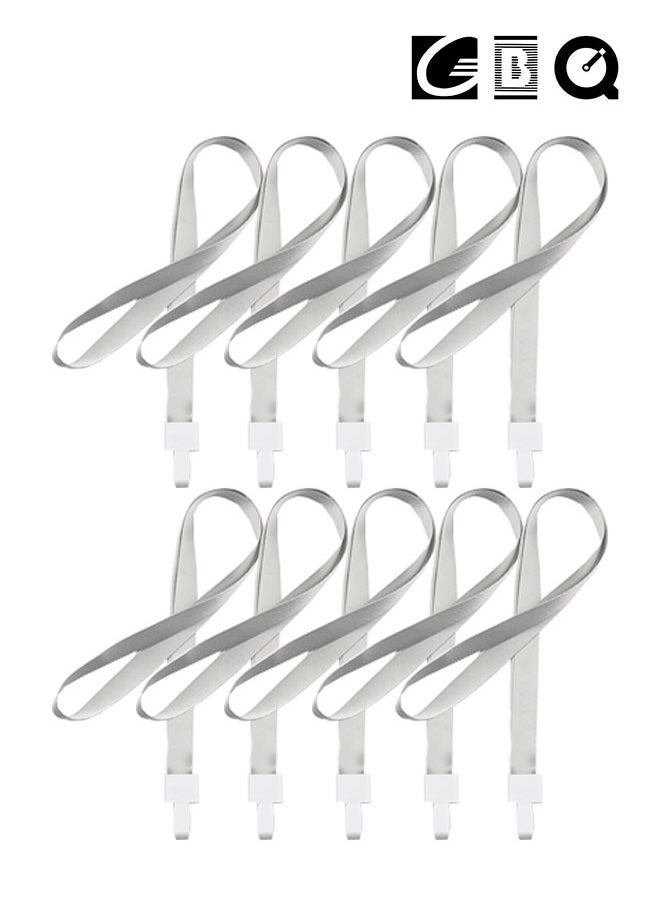 GBQ 10PCS ID Card Holder Lanyard Thickened Lanyard Plastic Card Lanyard Badge Lanyard Exhibition Label Lanyard Grey  - Image 1