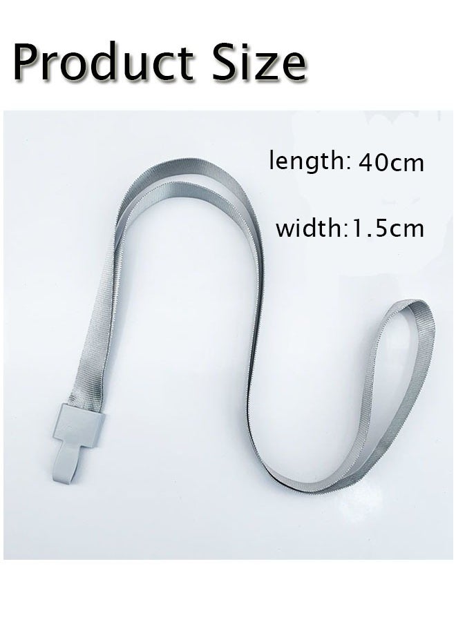 GBQ 10PCS ID Card Holder Lanyard Thickened Lanyard Plastic Card Lanyard Badge Lanyard Exhibition Label Lanyard Grey  - Image 2