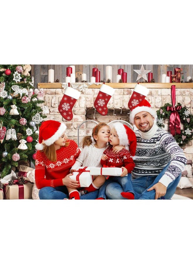 HABOKE 10x8ft Christmas Fireplace Backdrop for Photography Xmas Tree Socks Decorations for Family Party Photo Background Pictures Decor Photobooth Props - Image 2