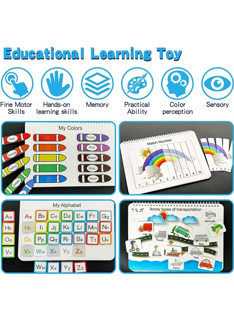 توبيتش كتاب مشغول للأطفال، ألعاب مونتيسوري للأطفال الصغار، ألعاب مونتيسوري للأطفال الصغار، ألعاب تعليمية حسية للتوحد، غلاف أنشطة تعليمية للأطفال الصغار قبل سن المدرسة وكتب مبكرة - للأولاد والبنات تنمي المهارات الحركية الدقيقة - Image 3