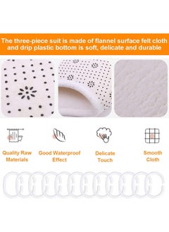 MarlaMall 4pcs Shower Curtain Sets, Fashion Bathroom Decor Set, Modern Geometric Shower Curtain Set, Waterproof Bathroom Curtain Shower Set with Rugs and Toilet Lid Cover (Green)  - Image 4
