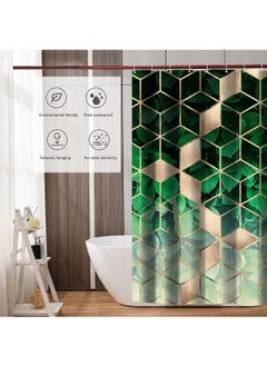 4pcs Shower Curtain Sets, Fashion Bathroom Decor Set, Modern Geometric Shower Curtain Set, Waterproof Bathroom Curtain Shower Set with Rugs and Toilet Lid Cover (Green) - pzsku/ZD096F9A13288DBBBC290Z/45/_/1735807068/9faf0206-75ce-44bd-a514-e0e831e31f82