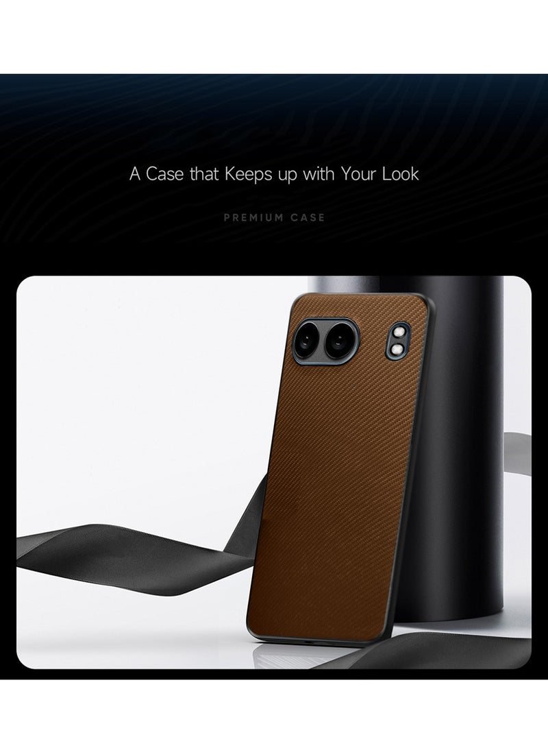 Wtech OnePlus Nord 4 5G 2024 Silicone Hard Back Fabric Texture Side TPU Case Cover - Brown - Image 4