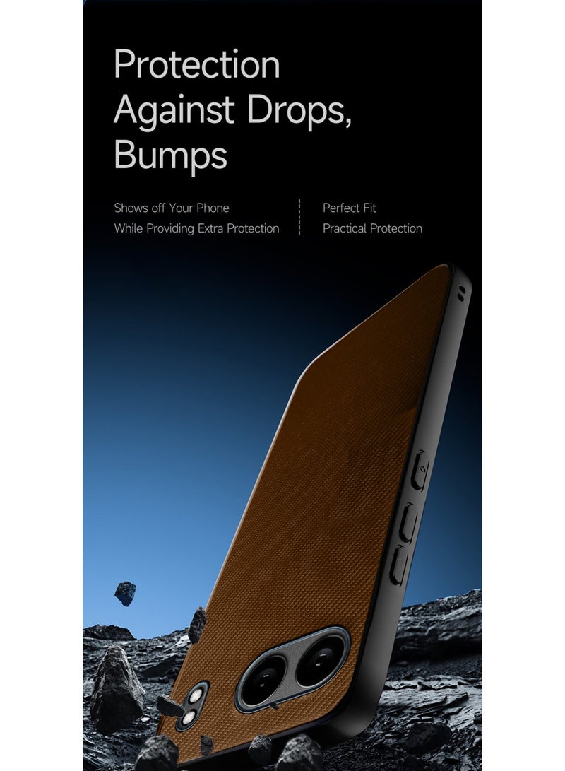 Wtech OnePlus Nord 4 5G 2024 Silicone Hard Back Fabric Texture Side TPU Case Cover - Brown - Image 3