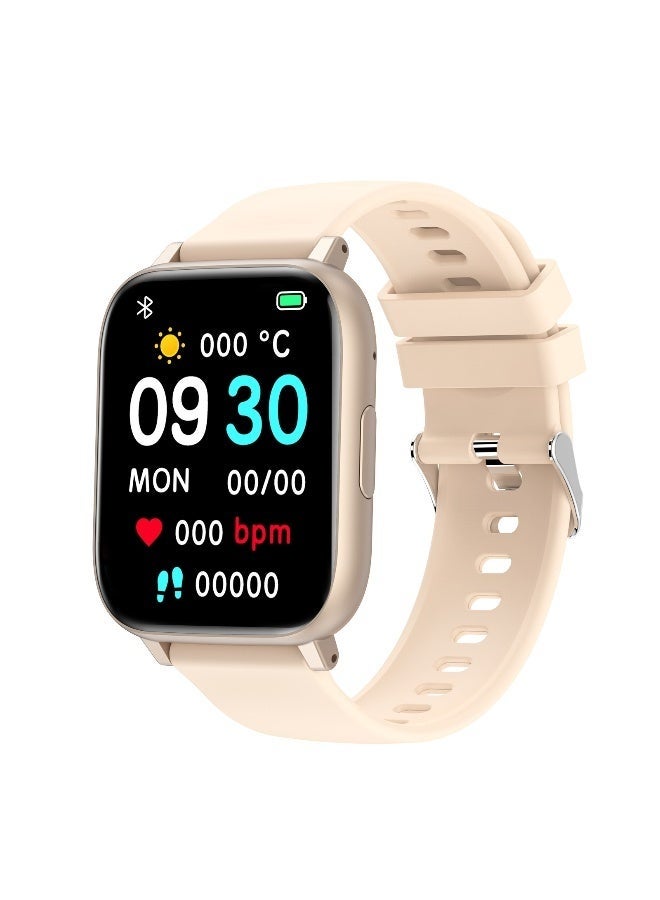 فولينيكس العلامة التجارية الكورية Business Smart watch، اللغة الإنجليزية العربية المتعددة، مراقبة اللياقة البدنية ضد الماء، Bluetooth Calling، Zinc Alloy Placuum Plating، مراقبة معدل ضربات القلب، ساعة ذكية للرجال النساء، هدية للفتيات الفتيان -ذهبية - Image 1