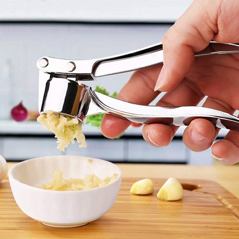 Nirvik Nirvik Stainless Steel MultiFunction Manual Garlic Crusher Presser Portable Ginger Press Mincer Grinding Squeeze Slicer Chopper Cutter for Kitchen - Image 2