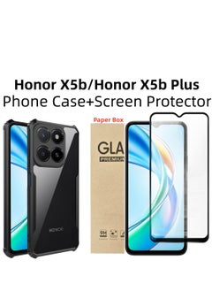 Generic [1+1 Sets] For Honor X5b/ Honor X5b Plus 4G Case Cover & Screen Protector Phone Case with Anti Drop Function,Tempered Flim  - Image 1