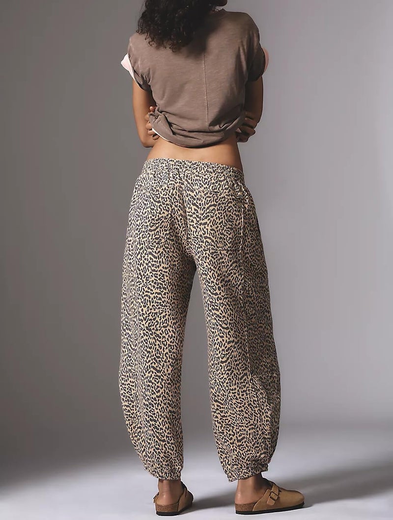 Sujama Leopard Pants Women Cheetah Print Pants 2026 Casual Baggy Barrel Sweatpants with Pockets - Image 2