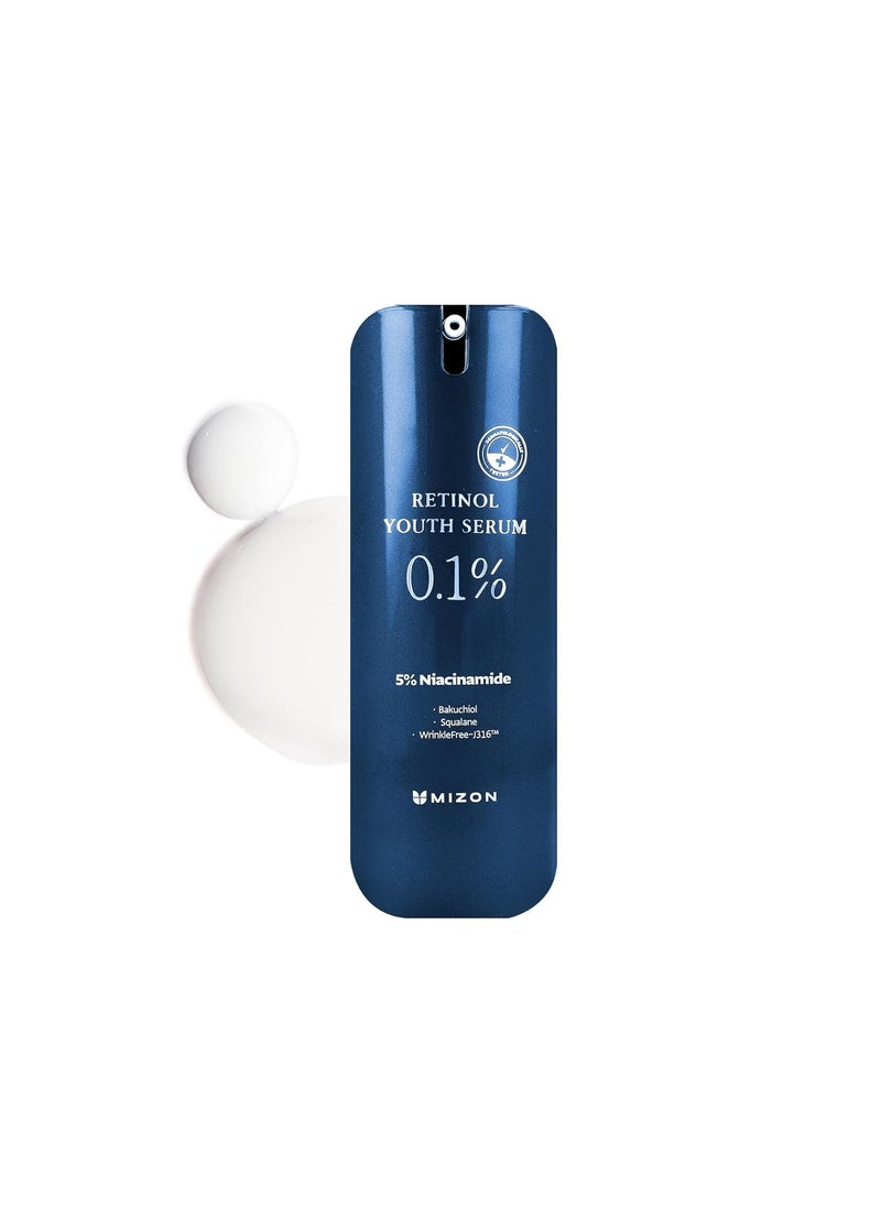 MIZON - MIZON Retinol Youth 01 Retinol Serum Fine Line Treatment Bakuchiol Peptides Niacinamide Youthful Skin Korean Skincare 099 oz - Image 1