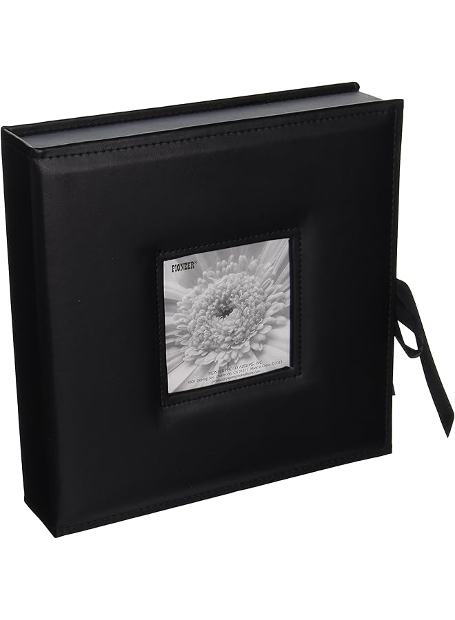 The Bros 120-Pocket 3-Ring Sewn Leatherette Frame Cover Photo Box for 4 by 6-Inch/5 by 7-Inch/6 by 8-Inch Prints, Black - Image 1