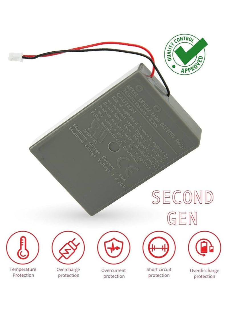 Generic - Replacement Battery for PS4 Controller, 1000mAh Rechargeable Lithium-Ion Battery for Playstation 4 DualShock Controller CUH-ZCT2 LIP1522 with Mini Jack - Image 1