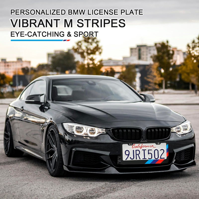 KENTUTO License Plate Frames for BMW Accessories Universal Solid Rust-Proof Aluminum Matte Black License Plate Cover for Front and Rear Car Tags (1 PC) - Image 2