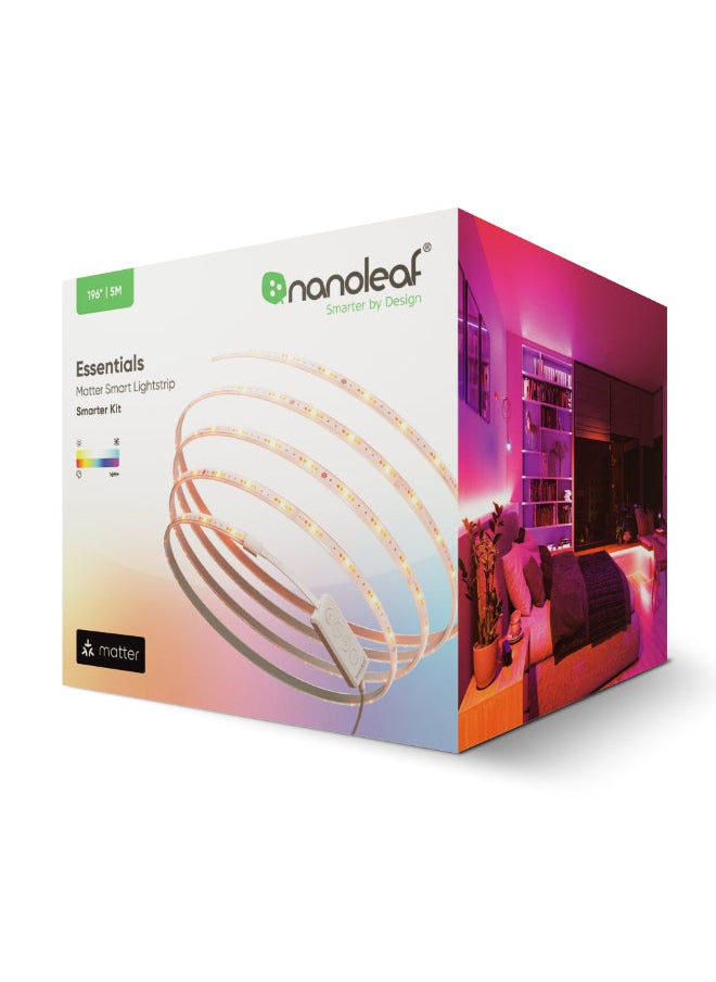 Nanoleaf - Essentials LED Lighstrip 5M | MATTER Edition Starter Kit - Smart LED Light for Home/Office, Color Changing RGBCW, Dimmable Light, Bluetooth/Thread Enabled, works with iOS/Android - Image 1