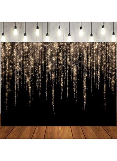 LTLYH 7X5Ft Happy New Year Backdrop Black And Gold Backdrop Golden Spots Backdrop Vinyl Photography Backdrop Vintage Astract Background For Family Man Woman Birthday Party Newborn Studio Props 219  - Image 2