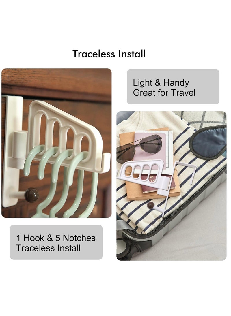 Generic - 2 Pack Over The Door Hooks Hanger, Door Hanger Hooks with Swivel Arm Valet Hook Light ABS Resin Over Door Hangers Hooks for Clothes, Coats, Towels for Bedroom Bathroom (White) - Image 1