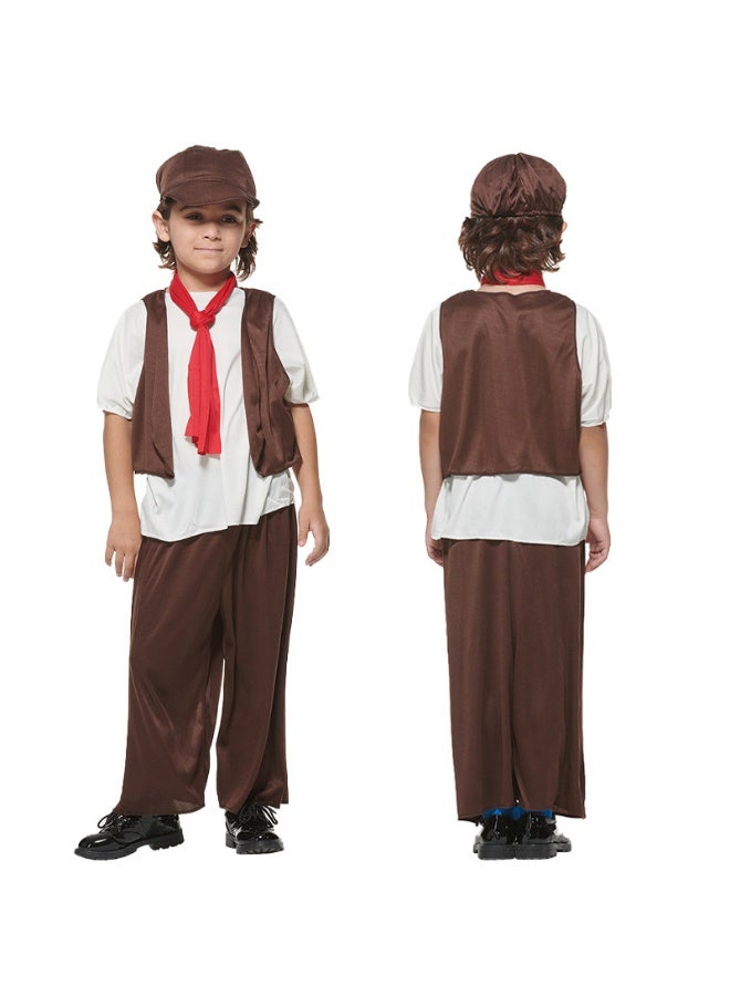 Halloween Costume Ethnic Clothing Victorian Maid Outfit For Men And Women Newspaper Boy Children Halloween Children's Costume Children's Halloween Dress-up Outfit - Image 1