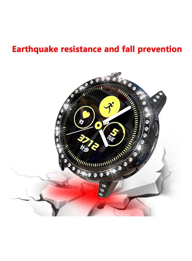 NIBEMINENT Shockproof Rhinestone Protective Case Cover For Galaxy Watch Active Black - Image 3