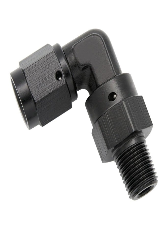 KRD PERFORMANCE 90 Degree -4 AN Female to 1/8" NPT Male Swivel Fitting Adapter Aluminum Black - Image 3