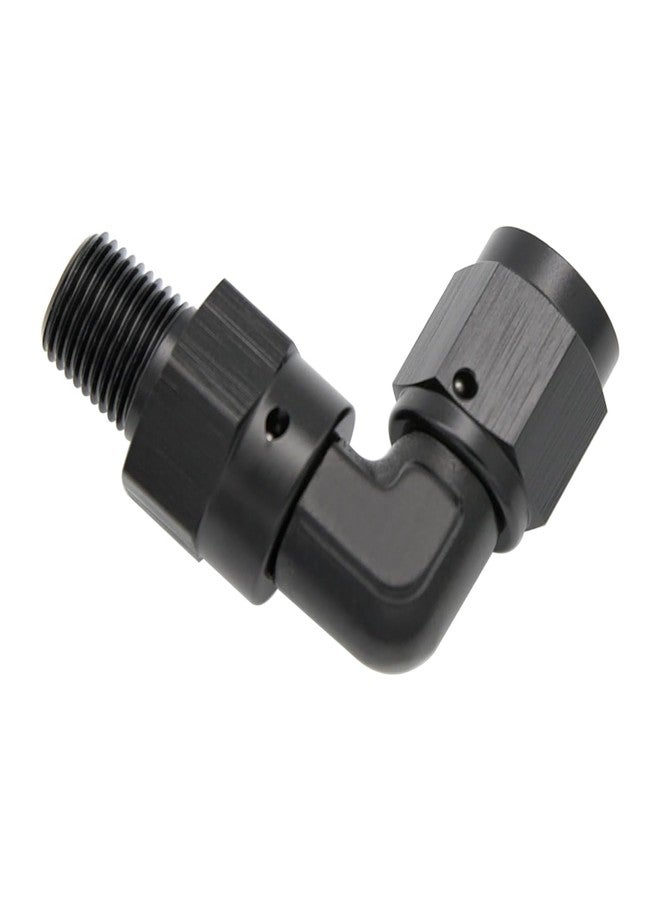 KRD PERFORMANCE 90 Degree -4 AN Female to 1/8" NPT Male Swivel Fitting Adapter Aluminum Black - Image 5