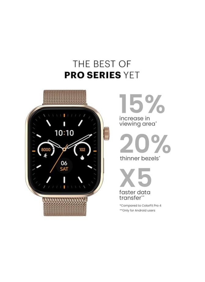 Noise Pro 5 Smart Watch with 1.85" AMOLED Display, BT Calling, New DIY Watch Faces, Ultra Personalization with Smart Dock, Productivity Suite, 100 Sports Modes and More (Rosegold Elite)