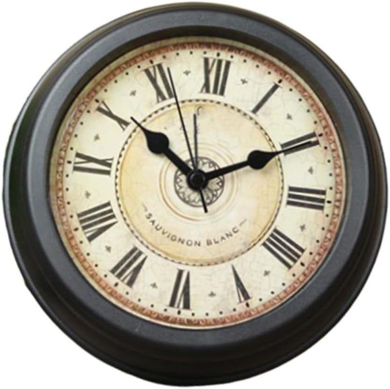 Vintage Retro Desktop Alarm Clock Dual-use Silent Mute Table and Wall Clock for Home Office Décor, Old Style Classic Timepiece Without Battery - Image 1