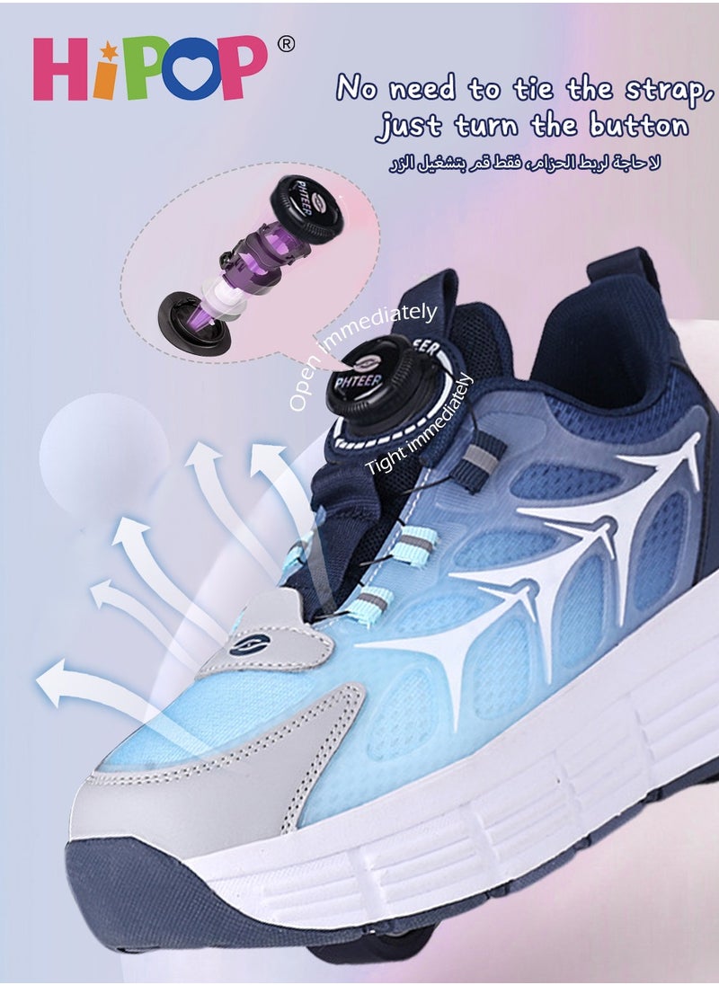 HIPOP Unisex Kids Roller Skates Shoes with High Quality,Fashional Girls Boys Roller Shoes,Detachable Double Wheels Skates  - Image 3